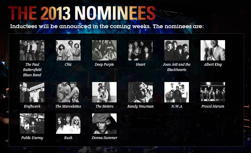 rock & roll hall of fame nominees 2013